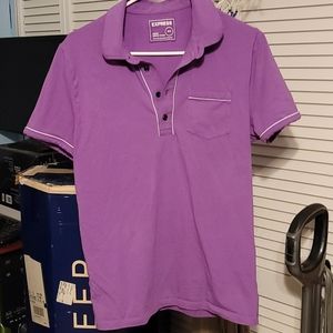 Express Short Sleeve Lilac Purple Polo Shirt